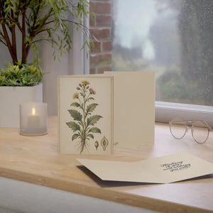 Vintage botanical wildflower thinking of you greeting card - cards