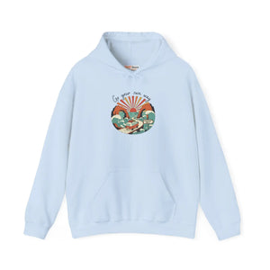 Vintage coastal sunset graphic hoodie - hoodies