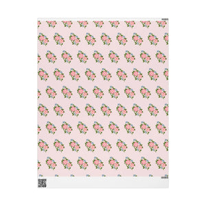 Vintage pink floral wrapping paper