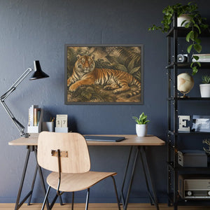 Framed paper poster – resting tiger in tropical jungle - posters
