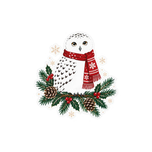 Christmas snowy owl kiss-cut vinyl decal - home decor decals