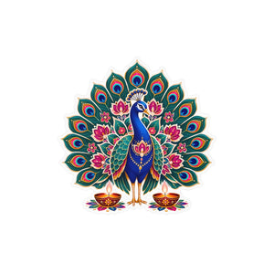 Peacock mandala kiss-cut vinyl decal - home decor decals