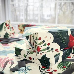 Festive Botanical Christmas Wrapping Paper