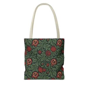 Vintage william morris-inspired botanical pomegranate tote bag - bags