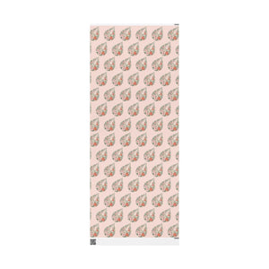 Floral pink wrapping paper roll, romantic rose pattern gift wrap