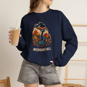 Michigan fall autumn colors crewneck sweatshirt - sweatshirts
