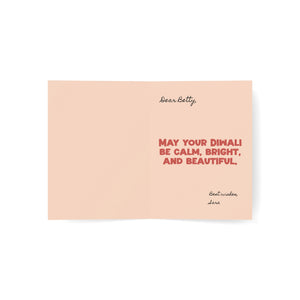 Personalized, Happy Diwali Greeting Cards — Cute Festival of Lights Cards (1/10/30/50 pcs)