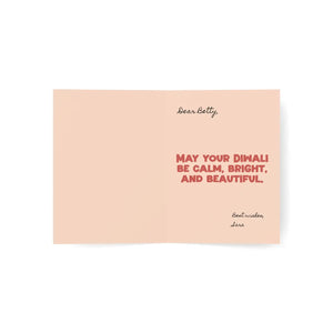 Personalized, Happy Diwali Greeting Cards — Cute Festival of Lights Cards (1/10/30/50 pcs)
