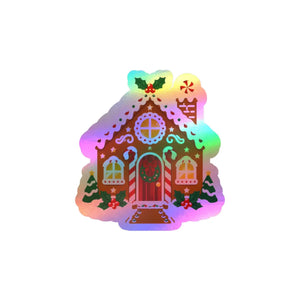 Gingerbread house christmas kiss-cut vinyl decal - home decor decals