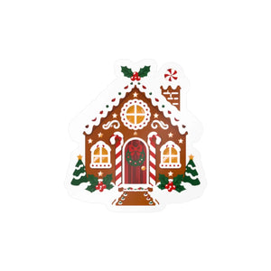 Gingerbread house christmas kiss-cut vinyl decal - home decor decals