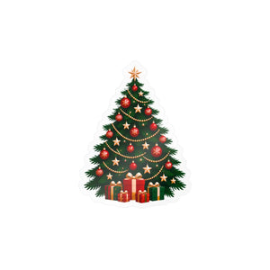 Christmas tree kiss-cut vinyl decal - home decor decals