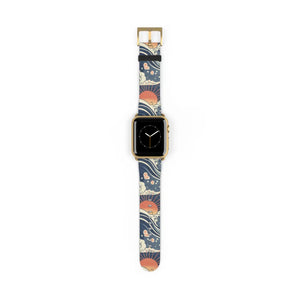 Sunrise wave watch band, japanese pattern apple strap - bands