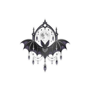 Gothic bat moon kiss-cut vinyl decal - home decor decals