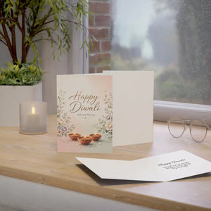 Happy diwali greeting card – floral light and blessings design - cards