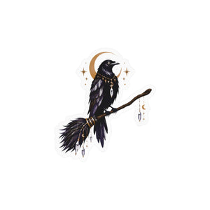 Mystical raven moon kiss-cut vinyl decal - home decor decals