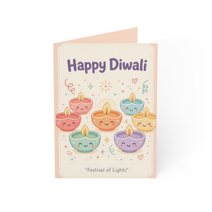 Personalized, Happy Diwali Greeting Cards — Cute Festival of Lights Cards (1/10/30/50 pcs)