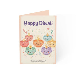 Cute personalised Diwali greeting cards by DipaliZ in pastel tones