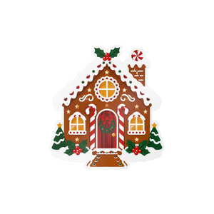 Gingerbread house christmas kiss-cut vinyl decal - home decor decals