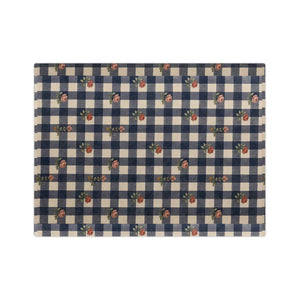 Cottagecore gingham and rose throw by DipaliZ for a bedroom