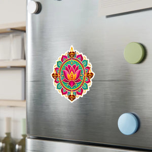 Colorful lotus mandala kiss-cut vinyl decal - home decor decals