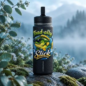 Toad-ally Slick Fish Water Bottle — Insulated Sports Bottle with Straw