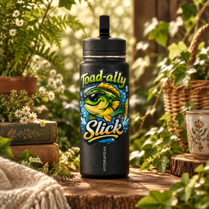 Toad-ally Slick Fish Water Bottle — Insulated Sports Bottle with Straw