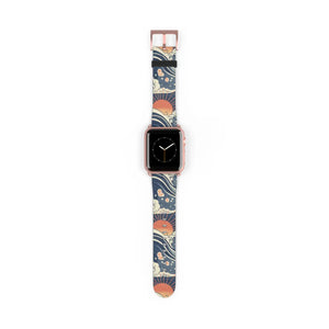 Sunrise wave watch band, japanese pattern apple strap - bands