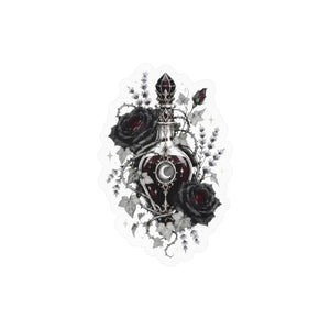 Gothic sacred heart rose kiss-cut vinyl decal - home decor decals