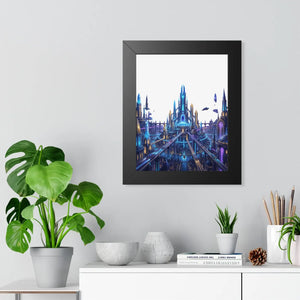 Dipaliz a futuristic city framed vertical poster - posters prints & visual artwork