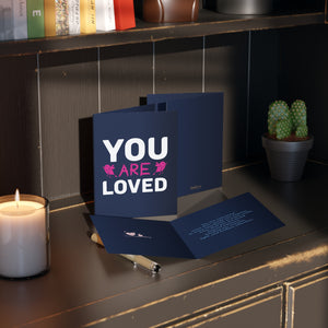 You are loved Greeting cards with message (8, 16, and 24 pcs)