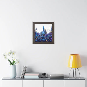 Dipaliz a futuristic city framed vertical poster - posters prints & visual artwork