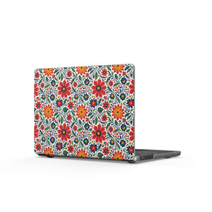 Floral Mosaic Matte MacBook Case — Colorful Boho Flower Laptop Cover