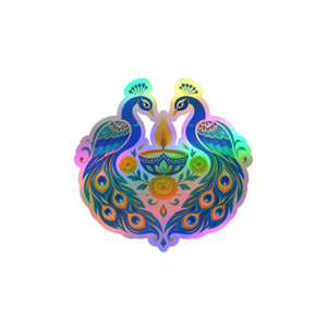 Peacock diya kiss-cut vinyl decal - home decor decals