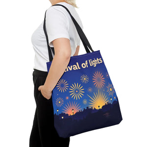 Diwali fireworks celebration tote by DipaliZ with an all-over print