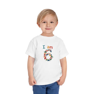 Vibrant Dinosaur Toddler Tee - 6th Birthday Cotton - Dipaliz - T-shirts