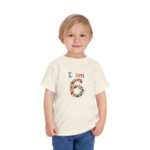 Vibrant Dinosaur Toddler Tee - 6th Birthday Cotton - Dipaliz - T-shirts