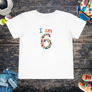 Vibrant Dinosaur Toddler Tee - 6th Birthday Cotton - Dipaliz - T-shirts