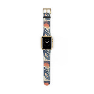 Sunrise wave watch band, japanese pattern apple strap - bands