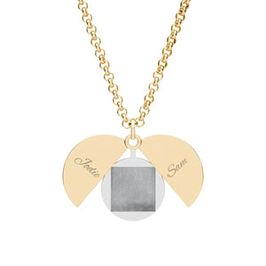 DipaliZ secret message necklace in stainless steel, one size, personalised engraving