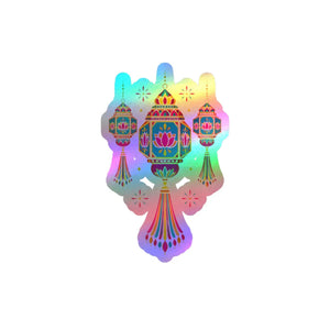 Colorful diwali lantern kiss-cut vinyl decal - home decor decals