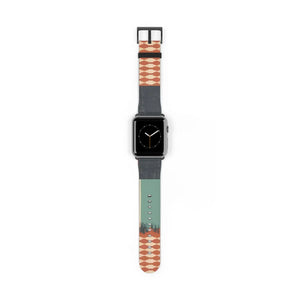 DipaliZ printed tie-dye watch strap with soft ochre bleed lines