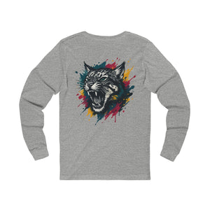 Wild cat with paint, Unisex Jersey Long Sleeve Tee