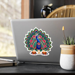 Peacock mandala kiss-cut vinyl decal - home decor decals