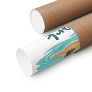 Matte Poster — "Less Work More Living" Tropical Palm Beach Wall Art