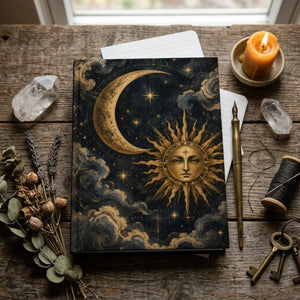 Celestial sun and moon hardcover journal - journals