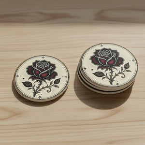 Dark floral ceramic coaster from DipaliZ as a romantic gothic gift