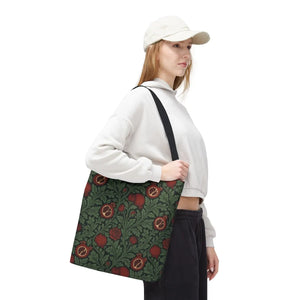 Vintage william morris-inspired botanical pomegranate tote bag - bags