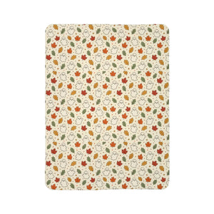 Autumn Ghosts Sherpa Blanket — Cozy Fall Leaves Fleece Throw