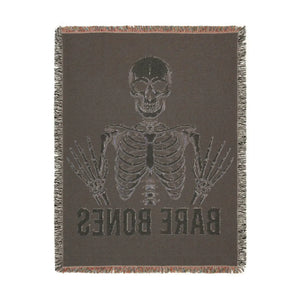 DipaliZ Bare Bones woven throw blanket with an all-over skeleton graphic