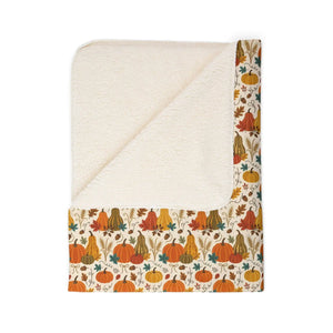 Autumn Pumpkin Patch Sherpa Blanket